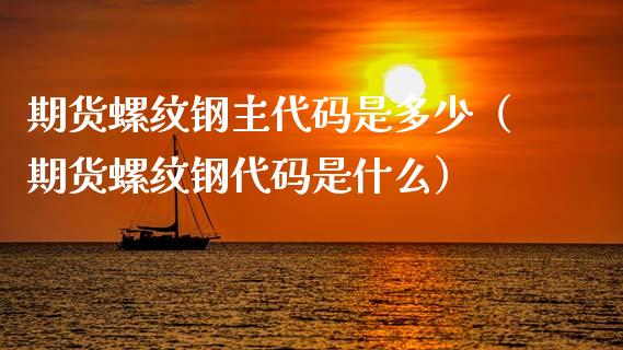 期货螺纹钢主代码是多少（期货螺纹钢代码是什么）_https://www.xmqjcw.com_期货直播室_第1张