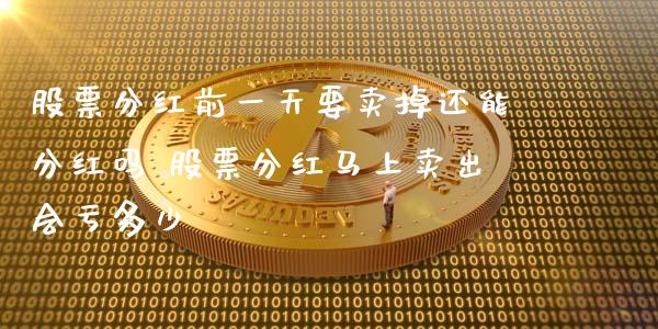 股票分红前一天要卖掉还能分红吗 股票分红马上卖出会亏多少_https://www.xmqjcw.com_股票投资_第1张