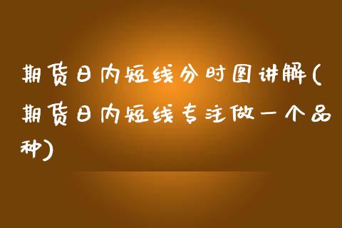 期货日内短线分时图讲解(期货日内短线专注做一个品种)_https://www.xmqjcw.com_期货百科_第1张