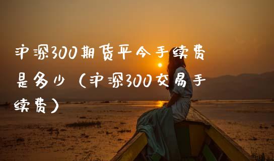 沪深300期货平今手续费是多少（沪深300交易手续费）_https://www.xmqjcw.com_期货直播室_第1张