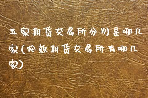 五家期货交易所分别是哪几家(伦敦期货交易所有哪几家)_https://www.xmqjcw.com_期货百科_第1张