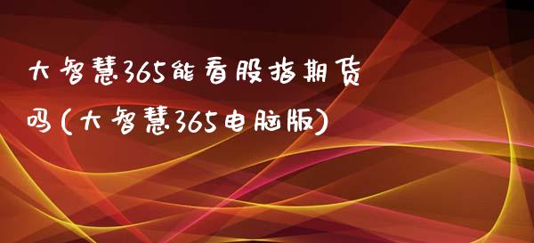 大智慧365能看股指期货吗(大智慧365电脑版)_https://www.xmqjcw.com_期货开户_第1张