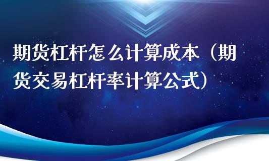期货杠杆怎么计算成本（期货交易杠杆率计算公式）_https://www.xmqjcw.com_期货投资_第1张