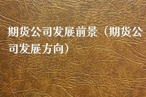 期货公司发展前景（期货公司发展方向）_https://www.xmqjcw.com_期货投资_第1张