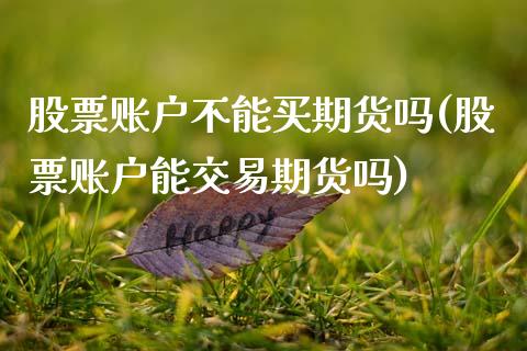 股票账户不能买期货吗(股票账户能交易期货吗)_https://www.xmqjcw.com_期货百科_第1张