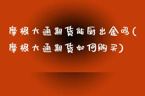 摩根大通期货能厨出金吗(摩根大通期货如何购买)_https://www.xmqjcw.com_期货百科_第1张