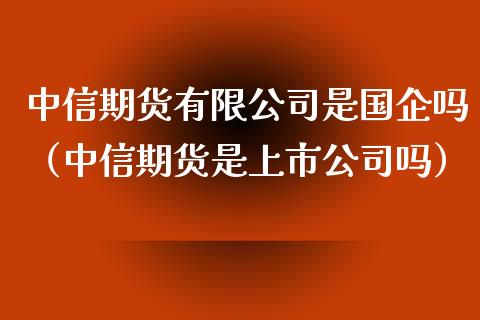 中信期货有限公司是国企吗（中信期货是上市公司吗）_https://www.xmqjcw.com_期货直播室_第1张