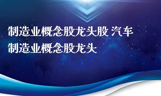 制造业概念股龙头股 汽车制造业概念股龙头_https://www.xmqjcw.com_股票投资_第1张