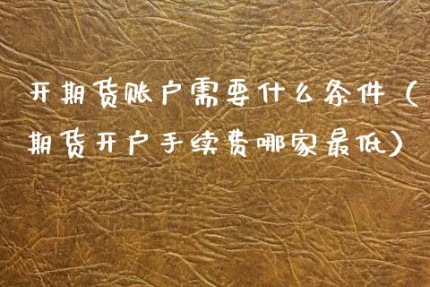 开期货账户需要什么条件（期货开户手续费哪家最低）_https://www.xmqjcw.com_期货投资_第1张