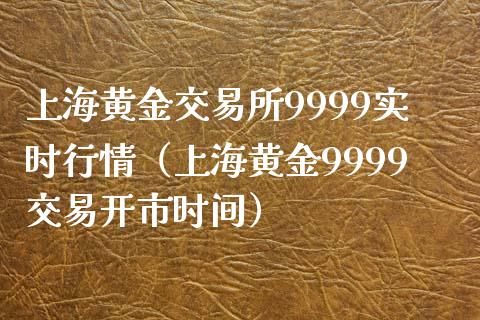 上海黄金交易所9999实时行情（上海黄金9999交易开市时间）_https://www.xmqjcw.com_期货投资_第1张