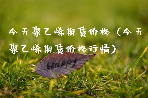 今天聚乙烯期货价格（今天聚乙烯期货价格行情）_https://www.xmqjcw.com_期货直播室_第1张