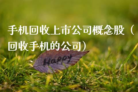 手机回收上市公司概念股（回收手机的公司）_https://www.xmqjcw.com_股票投资_第1张