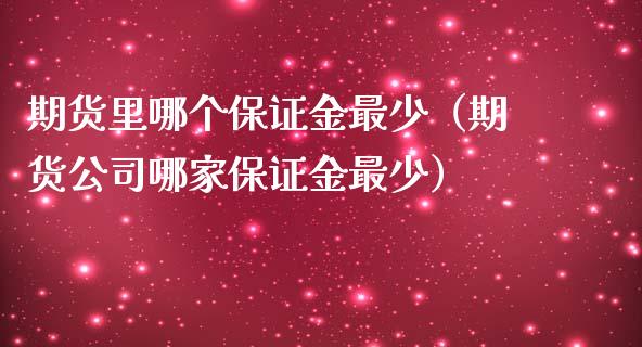 期货里哪个保证金最少（期货公司哪家保证金最少）_https://www.xmqjcw.com_期货投资_第1张