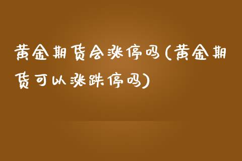 黄金期货会涨停吗(黄金期货可以涨跌停吗)_https://www.xmqjcw.com_期货直播室_第1张