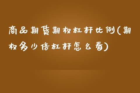 商品期货期权杠杆比例(期权多少倍杠杆怎么看)_https://www.xmqjcw.com_期货行情_第1张