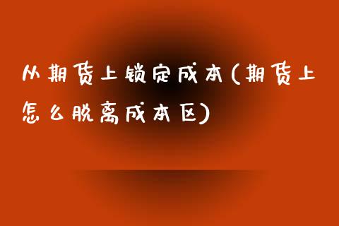 从期货上锁定成本(期货上怎么脱离成本区)_https://www.xmqjcw.com_期货百科_第1张