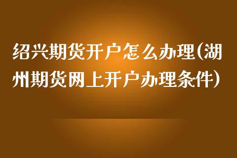 绍兴期货开户怎么办理(湖州期货网上开户办理条件)_https://www.xmqjcw.com_基金理财_第1张