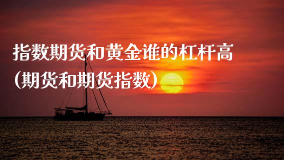指数期货和黄金谁的杠杆高(期货和期货指数)_https://www.xmqjcw.com_期货行情_第1张