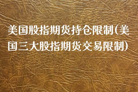美国股指期货持仓限制(美国三大股指期货交易限制)_https://www.xmqjcw.com_期货投资_第1张