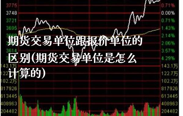 期货交易单位跟报价单位的区别(期货交易单位是怎么计算的)_https://www.xmqjcw.com_期货开户_第1张
