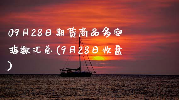 09月28日期货商品多空指数汇总(9月28日收盘)_https://www.xmqjcw.com_期货行情_第1张