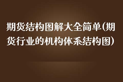 期货结构图解大全简单(期货行业的机构体系结构图)_期货百科_第1张_秦聚理财 期货结构图解大全简单(期货行业的机构体系结构图)_https://www.xmqjcw.com_期货百科_第1张