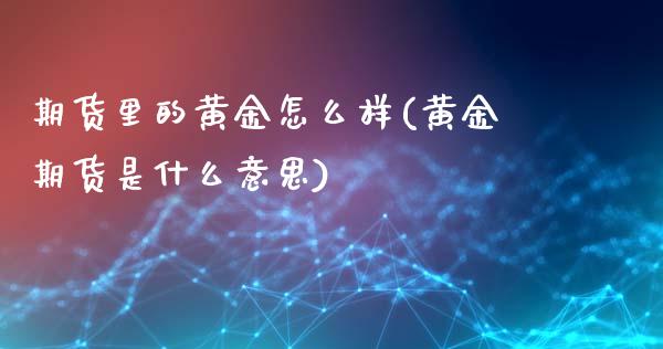 期货里的黄金怎么样(黄金期货是什么意思)_https://www.xmqjcw.com_期货开户_第1张