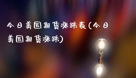 今日美国期货涨跌表(今日美国期货涨跌)_https://www.xmqjcw.com_基金理财_第1张