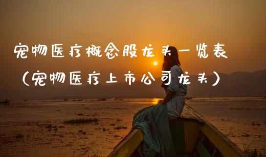 宠物医疗概念股龙头一览表（宠物医疗上市公司龙头）_https://www.xmqjcw.com_股票投资_第1张
