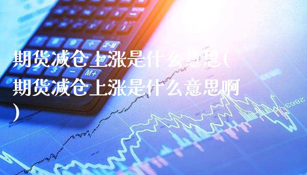期货减仓上涨是什么意思(期货减仓上涨是什么意思啊)_https://www.xmqjcw.com_期货直播室_第1张