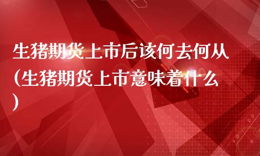 生猪期货上市后该何去何从(生猪期货上市意味着什么)_https://www.xmqjcw.com_期货行情_第1张