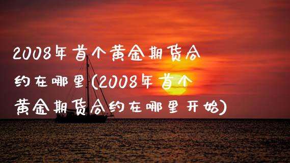 2008年首个黄金期货合约在哪里(2008年首个黄金期货合约在哪里开始)_https://www.xmqjcw.com_基金理财_第1张