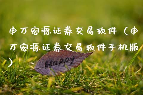 申万宏源证券交易软件（申万宏源证券交易软件手机版）_https://www.xmqjcw.com_期货投资_第1张