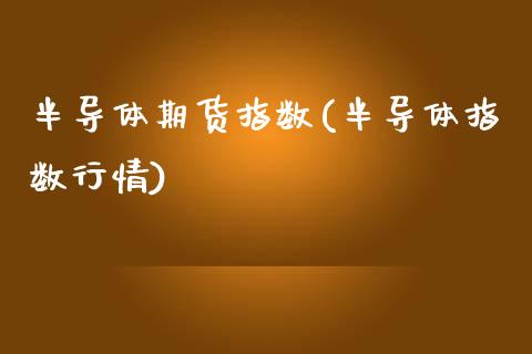 半导体期货指数(半导体指数行情)_https://www.xmqjcw.com_期货投资_第1张
