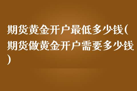 期货黄金开户最低多少钱(期货做黄金开户需要多少钱)_https://www.xmqjcw.com_期货投资_第1张