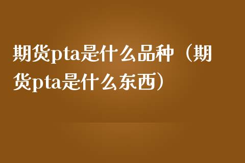 期货pta是什么品种（期货pta是什么东西）_https://www.xmqjcw.com_期货投资_第1张