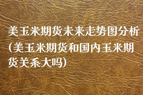 美玉米期货未来走势图分析(美玉米期货和国内玉米期货关系大吗)_https://www.xmqjcw.com_期货直播室_第1张