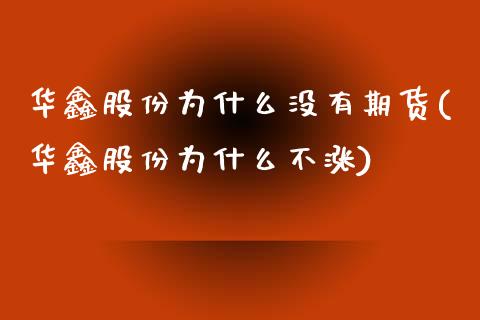 华鑫股份为什么没有期货(华鑫股份为什么不涨)_https://www.xmqjcw.com_期货百科_第1张
