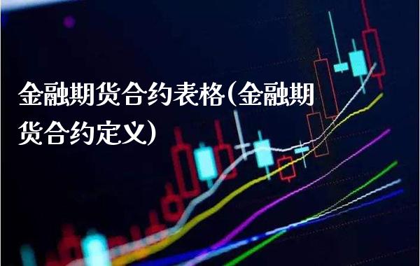 金融期货合约表格(金融期货合约定义)_https://www.xmqjcw.com_期货行情_第1张