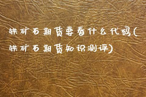 铁矿石期货要看什么代码(铁矿石期货知识测评)_https://www.xmqjcw.com_期货开户_第1张