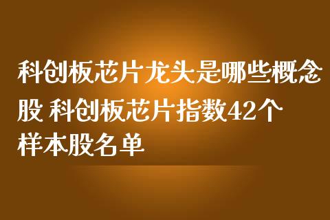 科创板芯片龙头是哪些概念股 科创板芯片指数42个样本股名单_https://www.xmqjcw.com_股票投资_第1张
