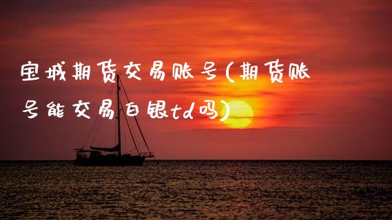 宝城期货交易账号(期货账号能交易白银td吗)_https://www.xmqjcw.com_期货直播室_第1张