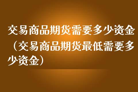 交易商品期货需要多少资金（交易商品期货最低需要多少资金）_https://www.xmqjcw.com_期货行情_第1张