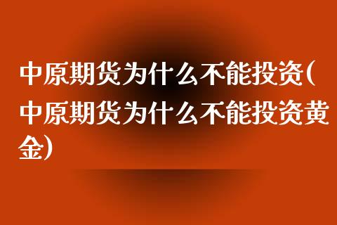 中原期货为什么不能投资(中原期货为什么不能投资黄金)_https://www.xmqjcw.com_股票投资_第1张