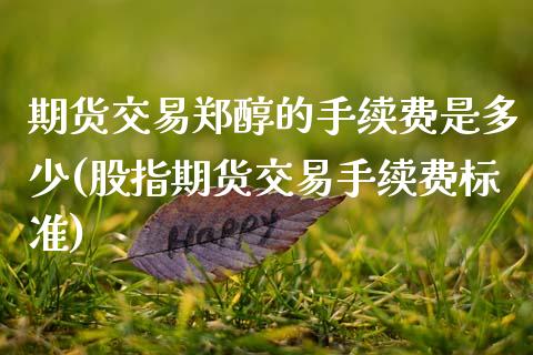 期货交易郑醇的手续费是多少(股指期货交易手续费标准)_https://www.xmqjcw.com_期货行情_第1张