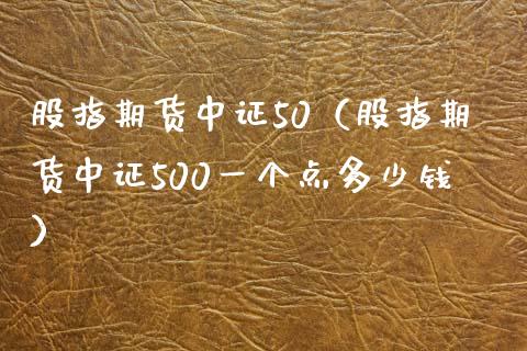 股指期货中证50（股指期货中证500一个点多少钱）_https://www.xmqjcw.com_期货投资_第1张