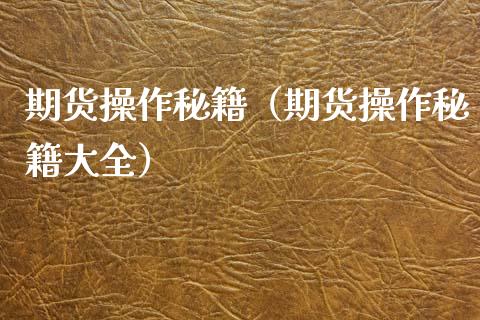 期货操作秘籍（期货操作秘籍大全）_https://www.xmqjcw.com_期货直播室_第1张