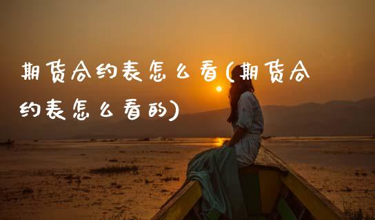 期货合约表怎么看(期货合约表怎么看的)_https://www.xmqjcw.com_期货直播室_第1张