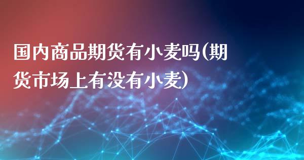 国内商品期货有小麦吗(期货市场上有没有小麦)_https://www.xmqjcw.com_期货百科_第1张