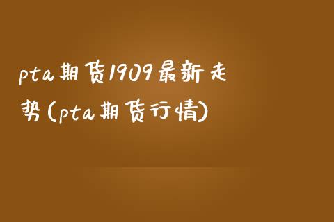 pta期货1909最新走势(pta期货行情)_https://www.xmqjcw.com_期货百科_第1张
